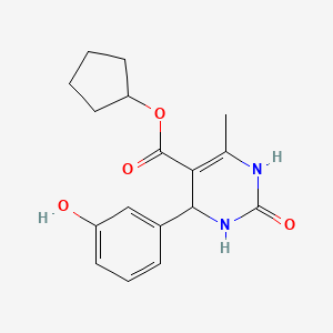 molecular formula C17H20N2O4 B4935346 Cyclopentyl 4-(3-hydroxyphenyl)-6-methyl-2-oxo-1,2,3,4-tetrahydropyrimidine-5-carboxylate 