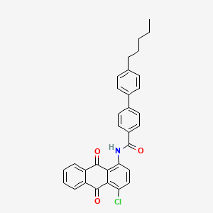 molecular formula C32H26ClNO3 B4935446 N-(4-chloro-9,10-dioxo-9,10-dihydroanthracen-1-yl)-4'-pentylbiphenyl-4-carboxamide 