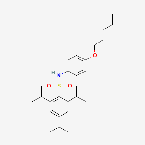 molecular formula C26H39NO3S B4935516 N-(4-pentoxyphenyl)-2,4,6-tri(propan-2-yl)benzenesulfonamide 