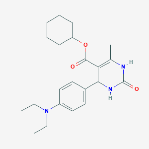 molecular formula C22H31N3O3 B4935590 Cyclohexyl 4-[4-(diethylamino)phenyl]-6-methyl-2-oxo-1,2,3,4-tetrahydropyrimidine-5-carboxylate 