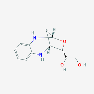 molecular formula C12H16N2O3 B493565 1-(3,4-Benzo-7-oxa-2,5-diazabicyclo[4.2.1]non-8-yl)-1,2-ethanediol 