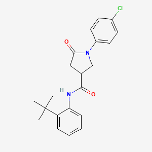 molecular formula C21H23ClN2O2 B4935774 N-(2-tert-butylphenyl)-1-(4-chlorophenyl)-5-oxopyrrolidine-3-carboxamide 