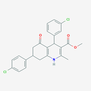 molecular formula C24H21Cl2NO3 B4935826 Methyl 4-(3-chlorophenyl)-7-(4-chlorophenyl)-2-methyl-5-oxo-1,4,5,6,7,8-hexahydroquinoline-3-carboxylate 