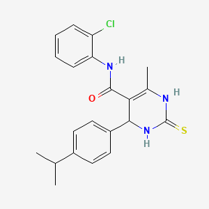molecular formula C21H22ClN3OS B4935855 N-(2-chlorophenyl)-6-methyl-4-(4-propan-2-ylphenyl)-2-sulfanylidene-3,4-dihydro-1H-pyrimidine-5-carboxamide 