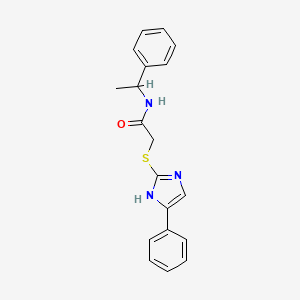 molecular formula C19H19N3OS B4935879 N-(1-phenylethyl)-2-[(5-phenyl-1H-imidazol-2-yl)sulfanyl]acetamide 