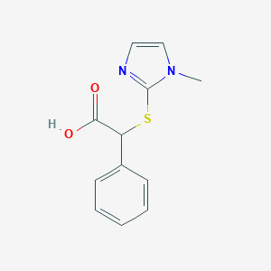 molecular formula C12H12N2O2S B493595 [(1-methyl-1H-imidazol-2-yl)sulfanyl](phenyl)acetic acid 