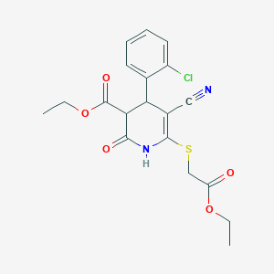 molecular formula C19H19ClN2O5S B4935968 Ethyl 4-(2-chlorophenyl)-5-cyano-6-[(2-ethoxy-2-oxoethyl)sulfanyl]-2-oxo-1,2,3,4-tetrahydropyridine-3-carboxylate 