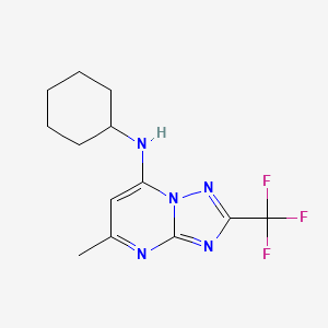 molecular formula C13H16F3N5 B4936067 N-cyclohexyl-5-methyl-2-(trifluoromethyl)-[1,2,4]triazolo[1,5-a]pyrimidin-7-amine 