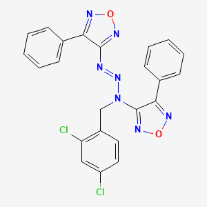 molecular formula C23H15Cl2N7O2 B4936071 N-[(2,4-dichlorophenyl)methyl]-4-phenyl-N-[(4-phenyl-1,2,5-oxadiazol-3-yl)diazenyl]-1,2,5-oxadiazol-3-amine 