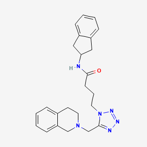 molecular formula C24H28N6O B4936131 N-(2,3-dihydro-1H-inden-2-yl)-4-[5-(3,4-dihydro-1H-isoquinolin-2-ylmethyl)tetrazol-1-yl]butanamide 