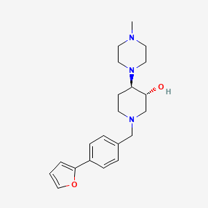 molecular formula C21H29N3O2 B4936208 (3R,4R)-1-[[4-(furan-2-yl)phenyl]methyl]-4-(4-methylpiperazin-1-yl)piperidin-3-ol 