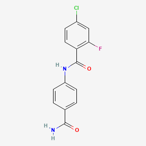 molecular formula C14H10ClFN2O2 B4936305 N-(4-carbamoylphenyl)-4-chloro-2-fluorobenzamide 