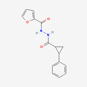 molecular formula C15H14N2O3 B4936317 N'-(2-phenylcyclopropanecarbonyl)furan-2-carbohydrazide 