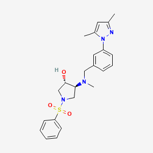 molecular formula C23H28N4O3S B4936346 (3S,4S)-1-(benzenesulfonyl)-4-[[3-(3,5-dimethylpyrazol-1-yl)phenyl]methyl-methylamino]pyrrolidin-3-ol 