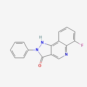 molecular formula C16H10FN3O B4936441 6-fluoro-2-phenyl-1H-pyrazolo[4,3-c]quinolin-3-one 