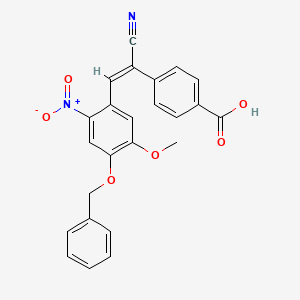 molecular formula C24H18N2O6 B4936484 4-[(E)-1-cyano-2-(5-methoxy-2-nitro-4-phenylmethoxyphenyl)ethenyl]benzoic acid 
