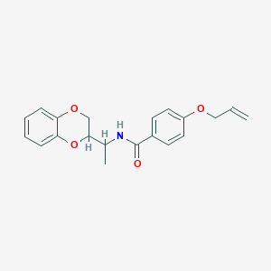 molecular formula C20H21NO4 B4936497 N-[1-(2,3-Dihydro-1,4-benzodioxin-2-YL)ethyl]-4-(prop-2-EN-1-yloxy)benzamide 