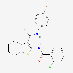 molecular formula C22H18BrClN2O2S B4936545 N-(4-BROMOPHENYL)-2-(2-CHLOROBENZAMIDO)-4,5,6,7-TETRAHYDRO-1-BENZOTHIOPHENE-3-CARBOXAMIDE 