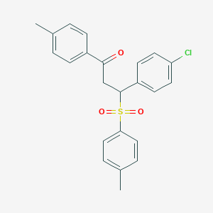 molecular formula C23H21ClO3S B4936715 3-(4-Chlorophenyl)-1-(4-methylphenyl)-3-[(4-methylphenyl)sulfonyl]propan-1-one 