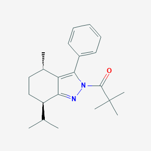 molecular formula C22H30N2O B493673 2-(2,2-dimethylpropanoyl)-7-isopropyl-4-methyl-3-phenyl-4,5,6,7-tetrahydro-2H-indazole 