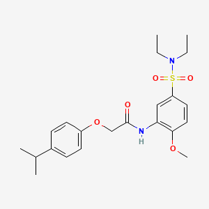 molecular formula C22H30N2O5S B4936762 N-[5-(diethylsulfamoyl)-2-methoxyphenyl]-2-[4-(propan-2-yl)phenoxy]acetamide 