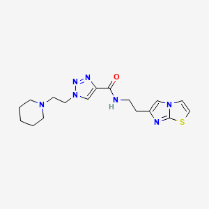molecular formula C17H23N7OS B4936907 N-(2-imidazo[2,1-b][1,3]thiazol-6-ylethyl)-1-(2-piperidin-1-ylethyl)triazole-4-carboxamide 