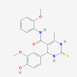 molecular formula C20H21N3O4S B4936971 4-(4-Hydroxy-3-methoxyphenyl)-N-(2-methoxyphenyl)-6-methyl-2-sulfanylidene-1,2,3,4-tetrahydropyrimidine-5-carboxamide 