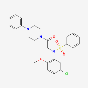 molecular formula C25H26ClN3O4S B4937021 N-(5-chloro-2-methoxyphenyl)-N-[2-oxo-2-(4-phenylpiperazin-1-yl)ethyl]benzenesulfonamide 