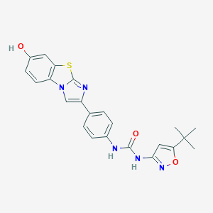 molecular formula C23H21N5O3S B049371 N-[5-(1,1-Dimethylethyl)-3-isoxazolyl]-N/'-[4-(7-hydroxyimidazo[2,1-b]benzothiazol-2-yl)phenyl]urea CAS No. 950769-51-4