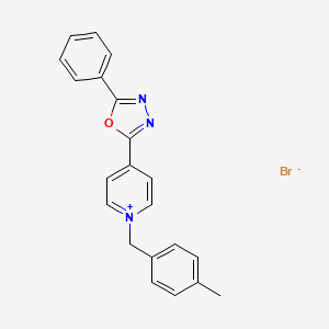 molecular formula C21H18BrN3O B4937188 2-[1-[(4-Methylphenyl)methyl]pyridin-1-ium-4-yl]-5-phenyl-1,3,4-oxadiazole;bromide 