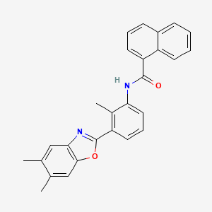 molecular formula C27H22N2O2 B4937349 N-[3-(5,6-dimethyl-1,3-benzoxazol-2-yl)-2-methylphenyl]naphthalene-1-carboxamide 