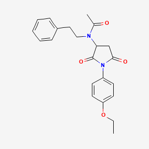 molecular formula C22H24N2O4 B4937353 N-[1-(4-ETHOXYPHENYL)-2,5-DIOXOTETRAHYDRO-1H-PYRROL-3-YL]-N-PHENETHYLACETAMIDE 
