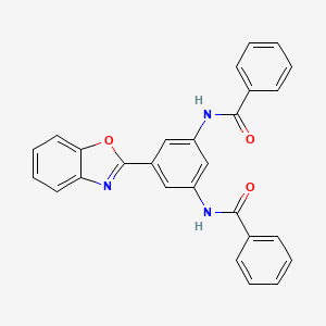 molecular formula C27H19N3O3 B4937393 N-[3-benzamido-5-(1,3-benzoxazol-2-yl)phenyl]benzamide 