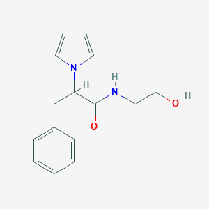 molecular formula C15H18N2O2 B493746 N-(2-hydroxyethyl)-3-phenyl-2-(1H-pyrrol-1-yl)propanamide 