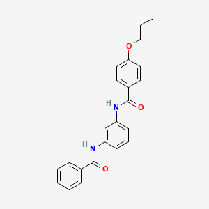 molecular formula C23H22N2O3 B4937543 N-{3-[(phenylcarbonyl)amino]phenyl}-4-propoxybenzamide 