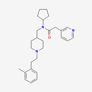 molecular formula C27H37N3O B4937697 N-cyclopentyl-N-[[1-[2-(2-methylphenyl)ethyl]piperidin-4-yl]methyl]-2-pyridin-3-ylacetamide 