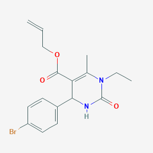 molecular formula C17H19BrN2O3 B4937712 Prop-2-en-1-yl 4-(4-bromophenyl)-1-ethyl-6-methyl-2-oxo-1,2,3,4-tetrahydropyrimidine-5-carboxylate 