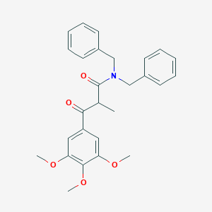 molecular formula C27H29NO5 B493773 N,N-dibenzyl-2-methyl-3-oxo-3-(3,4,5-trimethoxyphenyl)propanamide 