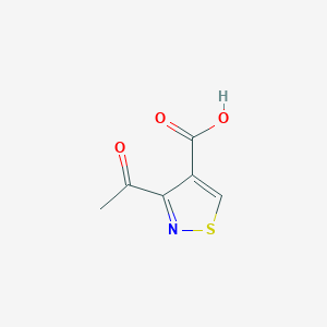 molecular formula C6H5NO3S B049378 3-Acetyl-1,2-thiazole-4-carboxylic acid CAS No. 118739-39-2