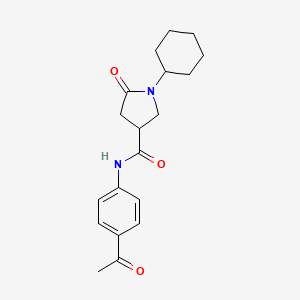 molecular formula C19H24N2O3 B4937978 N-(4-acetylphenyl)-1-cyclohexyl-5-oxopyrrolidine-3-carboxamide 
