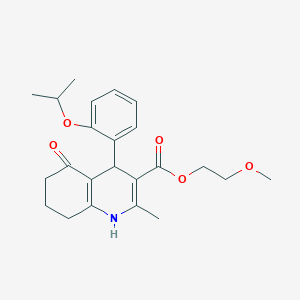 molecular formula C23H29NO5 B4938010 2-Methoxyethyl 2-methyl-5-oxo-4-[2-(propan-2-yloxy)phenyl]-1,4,5,6,7,8-hexahydroquinoline-3-carboxylate 