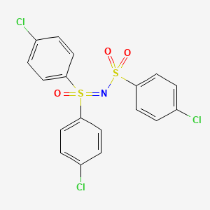 molecular formula C18H12Cl3NO3S2 B4938134 N-[bis(4-chlorophenyl)-oxo-lambda6-sulfanylidene]-4-chlorobenzenesulfonamide 