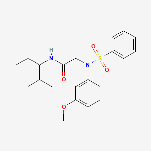 molecular formula C22H30N2O4S B4938176 N~1~-(1-isopropyl-2-methylpropyl)-N~2~-(3-methoxyphenyl)-N~2~-(phenylsulfonyl)glycinamide 
