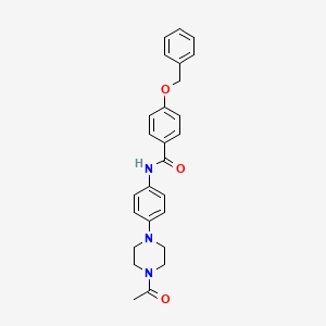 molecular formula C26H27N3O3 B4938339 N-[4-(4-acetylpiperazin-1-yl)phenyl]-4-(benzyloxy)benzamide 
