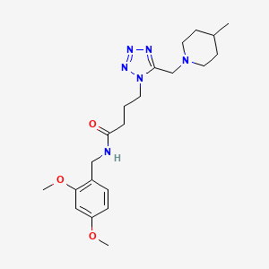 molecular formula C21H32N6O3 B4938413 N-(2,4-dimethoxybenzyl)-4-{5-[(4-methyl-1-piperidinyl)methyl]-1H-tetrazol-1-yl}butanamide 