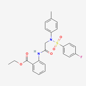 molecular formula C24H23FN2O5S B4938419 ethyl 2-[[2-(N-(4-fluorophenyl)sulfonyl-4-methylanilino)acetyl]amino]benzoate 