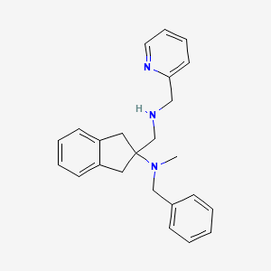 molecular formula C24H27N3 B4938446 N-benzyl-N-methyl-2-{[(2-pyridinylmethyl)amino]methyl}-2-indanamine 