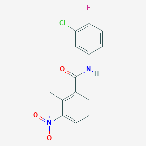 molecular formula C14H10ClFN2O3 B4938465 N-(3-chloro-4-fluorophenyl)-2-methyl-3-nitrobenzamide 