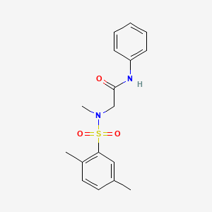 molecular formula C17H20N2O3S B4938503 N~2~-[(2,5-dimethylphenyl)sulfonyl]-N~2~-methyl-N~1~-phenylglycinamide 