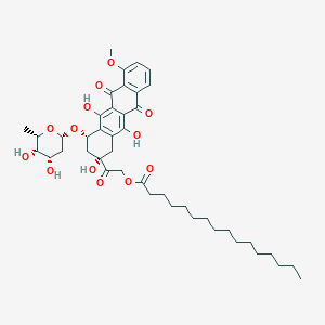 molecular formula C43H58O13 B049386 14-O-Palmitoylhydroxyrubicin CAS No. 124622-11-3